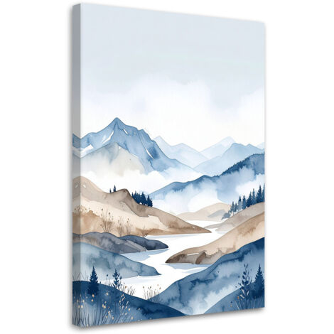 Tableau déco Paysage Paysage de montagne bleu et beige 40x60 (1/4)