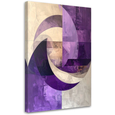 Tableau déco Formes abstraites figures violet beige 60x90 (1/4)