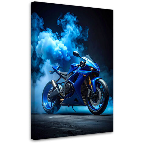 Tableau déco Moto sportive bleue 60x90 (1/4)
