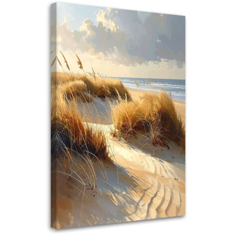 Tableau déco Plage avec dunes au bord de la mer Paysage au coucher du soleil 40x60 (1/4)