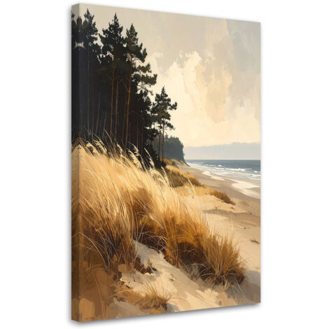 Tableau déco Vue de plage avec dunes au bord de la mer 40x60 (1/4)