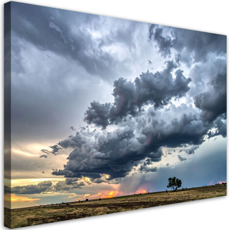 Tableau déco Paysage avec nuages gris foncé 60x40 (1/4)