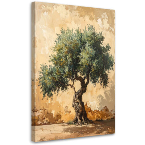 Tableau déco Olivier contre un mur beige 60x90