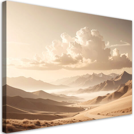 Tableau déco Paysage de montagne en beige 100x70