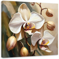 Tableau sur toile Tableau sur toile Orchidée peinte en beige 60x60