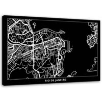 Tableau sur toile Plan de ville de Rio de Janeiro 60x40