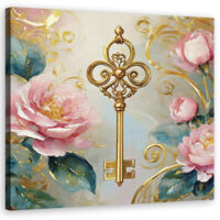 Tableau déco Clé Or Glamour Roses 30x30