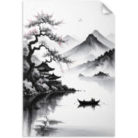 Poster autocollant Paysage de style japonais 40x60