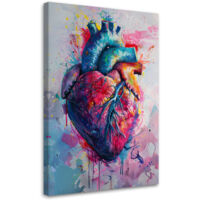Tableau sur toile Tableau sur toile Coeur Amour Aquarelle 60x90
