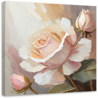Tableau sur toile Tableau sur toile Rose peinte à la main 50x50