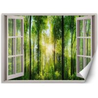 Papier peint mural, Vue de la fenêtre avec les rayons du soleil - 280x200