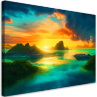 Tableau sur toile Tableau sur toile Panorama d'une île tropicale 100x70