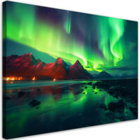 Tableau sur toile Tableau sur toile Aurore boréale dans la nature 90x60