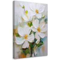 Tableau déco Fleurs blanches peintes Nature 40x60