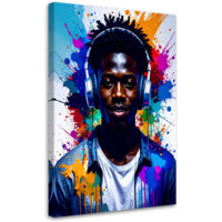Tableau déco Garçon avec casque DJ 70x100