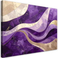Tableau déco Vagues abstraites violet beige 90x60