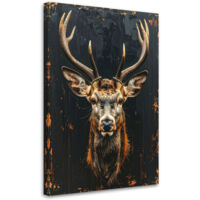 Tableau déco Tête de cerf sur fond noir 60x90