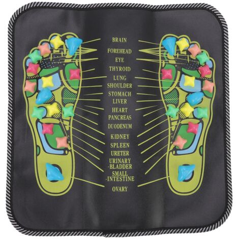 Tapis de réflexologie en pierres 35x35 cm - Stimulation plantaire pour circulation sanguine et soulagement des douleurs