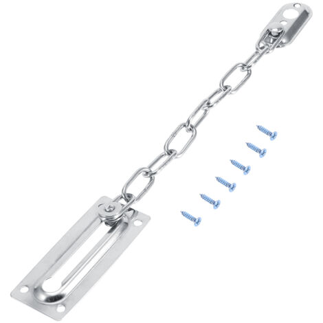 Chaîne de sécurité en acier inoxydable pour porte avec vis (Argent) (1/5)