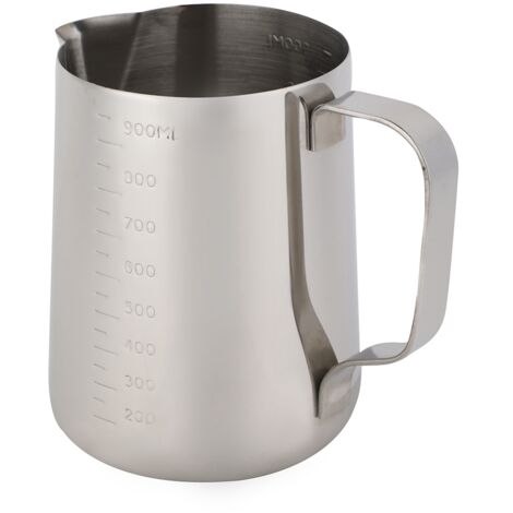 Pichet à lait inox 1000ml pour mousse à café, latte et cappuccino (1/5)