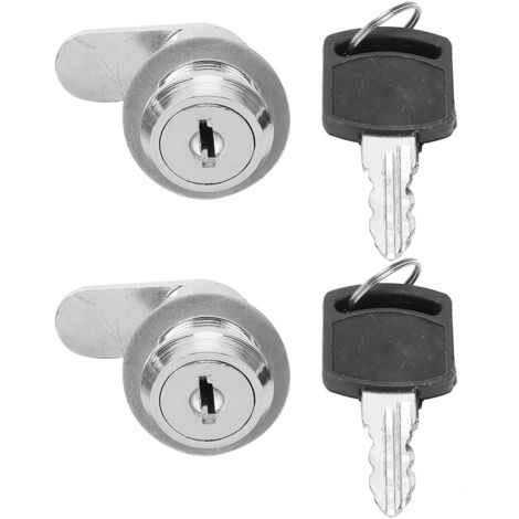 Serrure à came antivol pour tiroir - 2 pièces avec 4 clés pour boîte à outils (1/5)