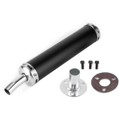 Silencieux d'échappement en acier inoxydable 20mm pour moto 2 temps - Noir (1/5)
