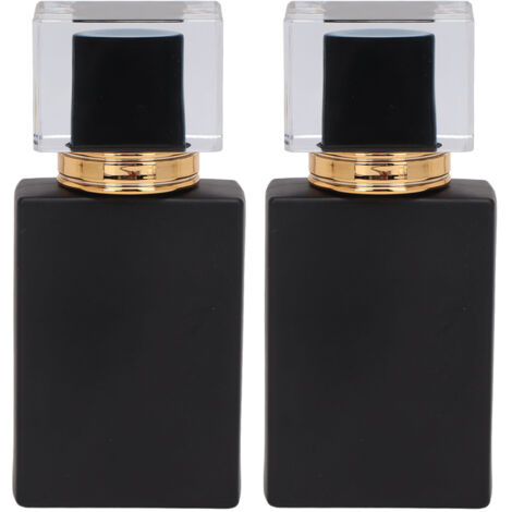 2 pièces Flacon Vaporisateur Parfum en Verre 30ml Noir, Buse Dorée Anti-Fuites pour Atomiseur Parfum Portable (1/5)