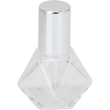 Flacon à bille rechargeable en verre 8ml pour parfum et huiles essentielles (bille en acier, couvercle argenté) (1/5)
