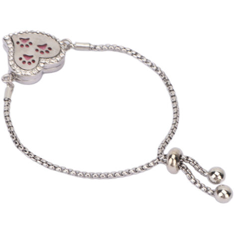 Bracelet Diffuseur Huiles Essentielles Acier Inoxydable Patte de Chat pour Femmes (1/5)
