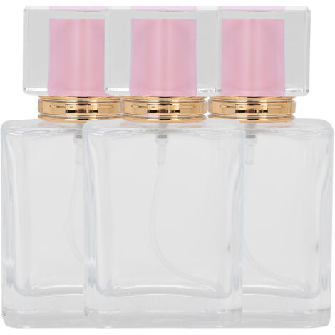 Flacon à parfum rechargeable 50ml en verre transparent, vaporisateur vide pour liquide, rose (1/5)