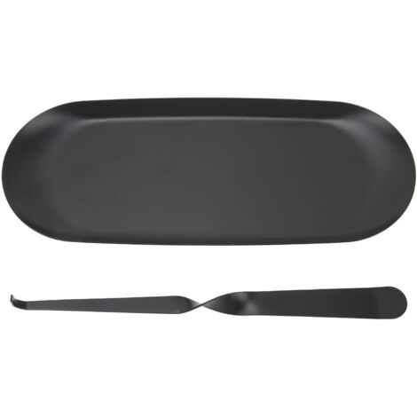 Porte-bougies Décoratif Noir Mat avec Plateau et Pique-mèche pour Salle de Bain (1/5)