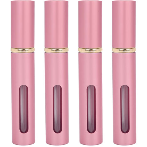 4 bouteilles de parfum en verre 10ml rechargeables portables roses (1/5)