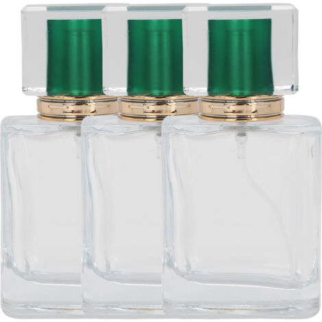 Flacon à parfum en verre 50ml rechargeable, vaporisateur distributeur pour liquides et maquillage vert (1/5)