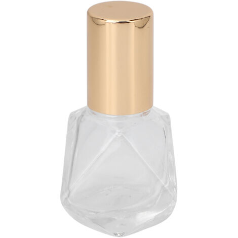 Flacon à bille rechargeable 8ml en verre pour parfum et huiles essentielles, couvercle doré avec perles (1/5)