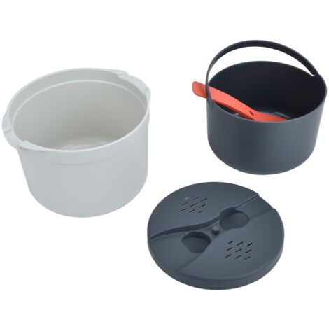 Autocuiseur à Riz Micro-ondes 2L avec Cuillère et Passoire - Set de Cuisson Saine Orange (1/5)