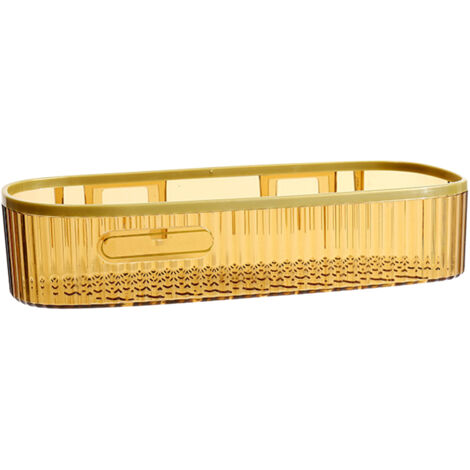 Étagère de douche murale sans perçage, support de rangement ambre pour salle de bain, longue bande (1/5)