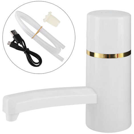 1x Pompe à eau électrique sans fil rechargeable USB pour bouteille, distributeur portable (Blanc) (1/5)