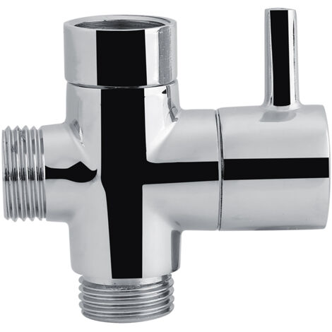 Robinetterie de Douche 3 Voies en T Chrome pour Bidet, Toilette et Pulvérisateur (1/5)