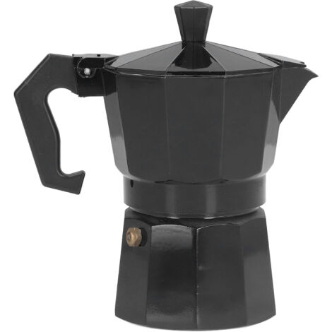 Cafetière Italienne Moka 150ml 3 Tasses en Aluminium pour Café et Thé, Noir (1/5)