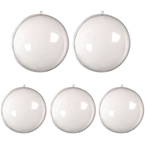 5 Boules de Noël en Plastique Transparent à Remplir DIY, Décoration de Mariage et Maison (1/5)