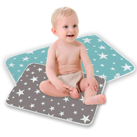 2PCS Alèse de Lit Bébé Imperméable et Douce - Protection Anti-Fuites pour Matelas de Nourisson (1/5)