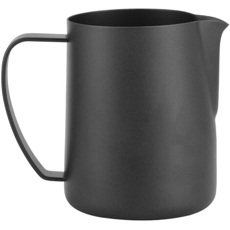 Tasse à lait 400ml en acier inoxydable 304 noir mat pour latte art, motif cygne (1/5)