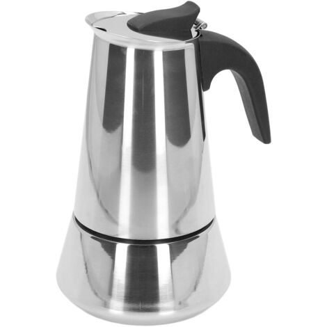 Cafetière Italienne Moka Inox 304 300ML pour Maison Bureau Voyage - Pot N°6 à Ventre Large (1/5)