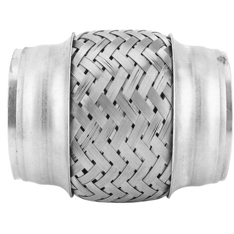 Tuyau d'échappement flexible en acier inox tressé - Diamètre 2,5 pouces, Longueur 4 pouces (1/5)