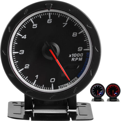 Jauge Tachymètre 65mm 0-9000 tr/min avec Éclairage LED Blanc/Rouge pour Auto (1/5)