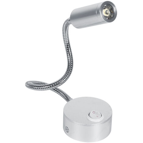 Lampe de lecture LED 1W blanc froid AC85-265V avec cou flexible et interrupteur ON/OFF (1/5)