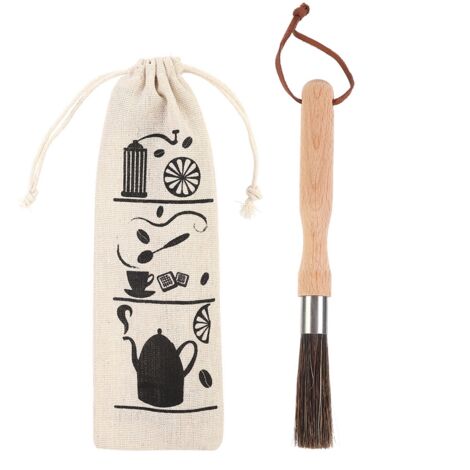 Brosse de Nettoyage pour Moulin à Café en Poudre avec Manche en Bois - Accessoire Machine à Café (1/5)