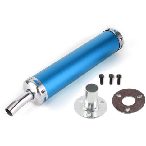Silencieux d'échappement en acier inoxydable modifié pour moto 2 temps - Bleu (1/5)