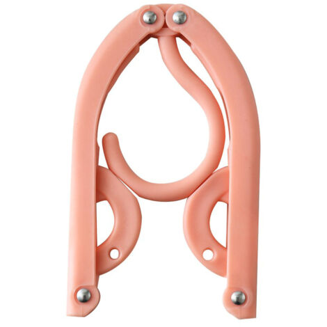 Portable Hanger 3-Fold Design Anti-Rust Colorful Hangers for Travel Hotel Home Pink (1/3)