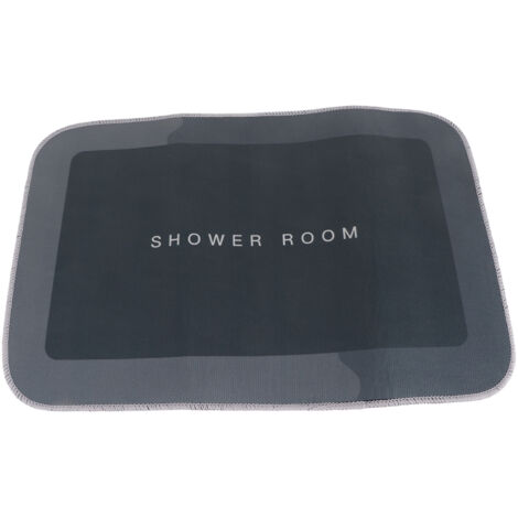 Tapis de Salle de Bain Moderne Absorbant, Séchage Rapide, Antidérapant, Gris Foncé, Format Carré (1/5)